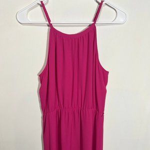 Vibrant Elegance: LOFT Hot Pink Cocktail Dress - Size 6